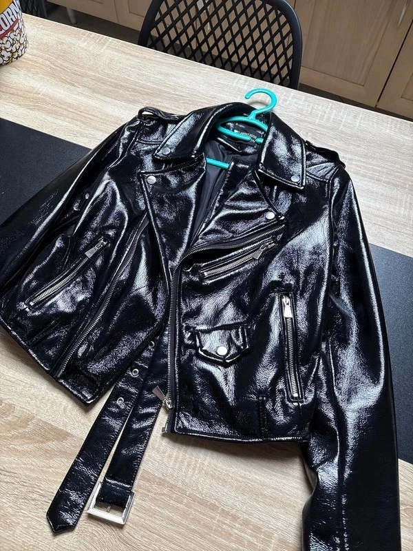 Veste perfecto preto brilhante – elegante e chique Tamanho 1 – photo 3